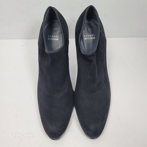 Stuart Weitzman Kitten Women's Black Suede High Heel Ankle Boots US Size 10 - Picture 7 of 9